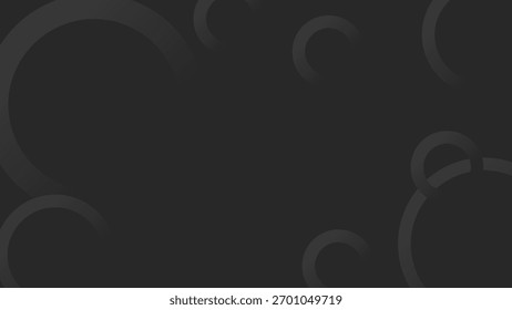 Abstract dark gray background with soft gradient circles and smooth fading shapes. Perfect for modern design, wallpaper, or graphic template.