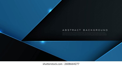 Abstract dark gray and blue futuristic background. Simple overlap pattern with light and shadow. Eps10 vector