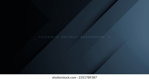 Abstract dark gray futuristic background template vector with realistic shadow. Black and gray gradient background with simple pattern design. Eps10 vector
