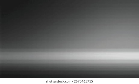 Fondo degradado gris oscuro Abstractas con una tira de luz Horizontal brillante y sutiles líneas Horizontales. Estética moderna, minimalista y digital.