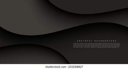abstract dark gray gradient wavy design layers background. eps10 vector