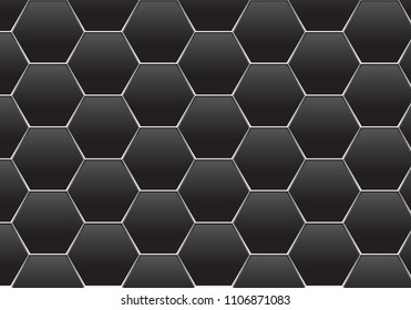 Abstract dark gray hexagon silver line mesh pattern design modern futuristic background texture vector illustration.