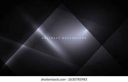 Abstrakter dunkelgrauer Metallhintergrund. Schwarze Textur Stahl Hintergrund. Graue metallische geometrische moderne Web-Design-Vorlage Vektorgrafik.