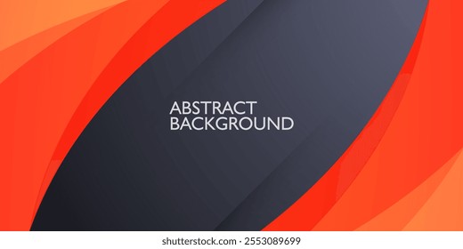 Abstractas fondo de superposición de gris oscuro y naranja. Formas de curva en patrón de diseño geométrico de color oscuro. Fondo futurista moderno del papercut de la superposición. Vector Eps10
