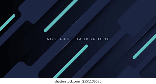 Abstractas fondo 3D de superposición gris oscuro. Diseño geométrico de elemento turquesa con forma de papercut. Ilustración de fondo futurista de papel superpuesto. Vector Eps10