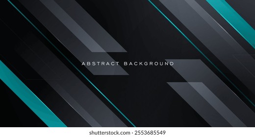 Abstract dark gray overlap background template design with shadow papercut pattern. Papercut background with simple green lines design. Eps10 vector