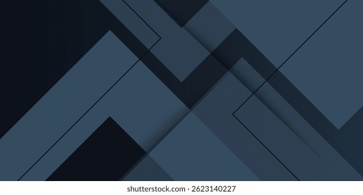 Abstract dark gray overlap square background. Simple and trendy shapes pattern with shadow and lines. Eps10 vector