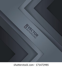 Abstract dark gray paper triangle shapes background. RGB EPS 10 vector illustration