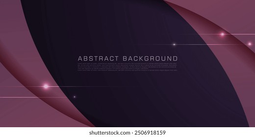 Abstractas fondo degradado gris oscuro y púrpura. Formas de curva en patrón de diseño geométrico de color oscuro. Moderno papercut superpuesto con luces de fondo futuristas. Vector Eps10