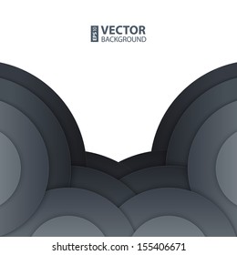 Abstract dark gray round shapes background. RGB EPS 10 vector illustration