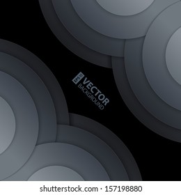 Abstract dark gray round shapes background. RGB EPS 10 vector illustration
