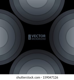 Abstract dark gray round shapes background. RGB EPS 10 vector illustration