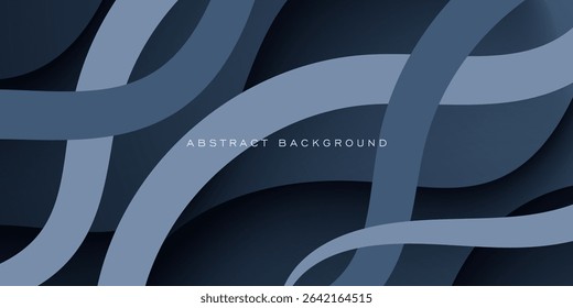 Abstract dark gray wave fluid overlap pattern background. Cool banner design. Simple and trendy wave background. Eps10 vector