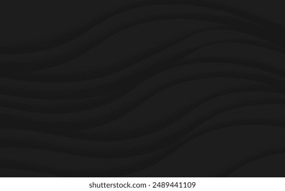 Abstrakte dunkelgraue Wellen bilden einen glatten und eleganten Hintergrund, ideal für moderne Designs und Digitalprojekte.