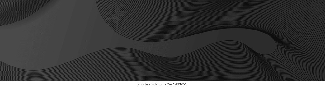 Abstract Dark Gray Wavy Lines Pattern Background Design