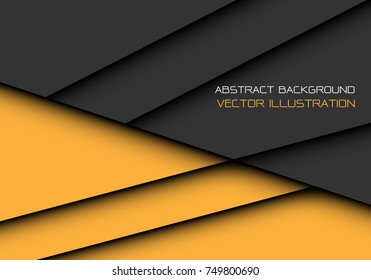 Abstract dark gray yellow overlap design modern futuristic background vector illustration.