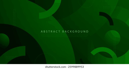 Abstract dark green 3D background. Simple circle pattern design. Modern geometric shapes. Eps10 vector