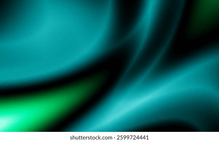 Abstract dark green background, Blue curve design smooth shape by blue color with blurred effect
