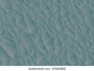 Abstract dark green background consisting of triangles. Vector art.