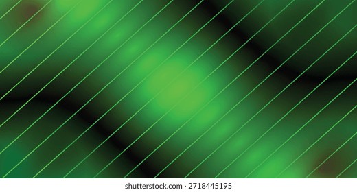 Fondo verde oscuro Abstractas con líneas de cuadrícula diagonales y orbes luminosos brillantes para presentaciones de medios digitales modernos y Fondos de pantalla creativos de Diseño gráfico de alta tecnología