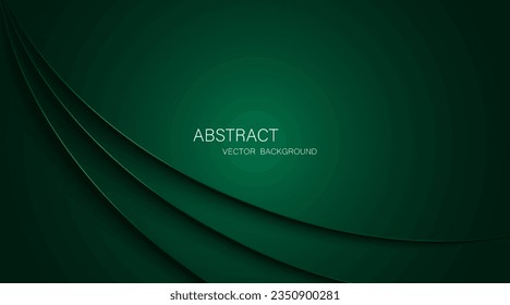 Abstract dark green background with green glowing lines, free space for design.	