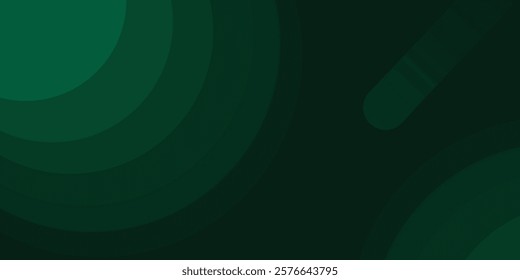 Abstract dark green background with green glowing lines, free space for design.