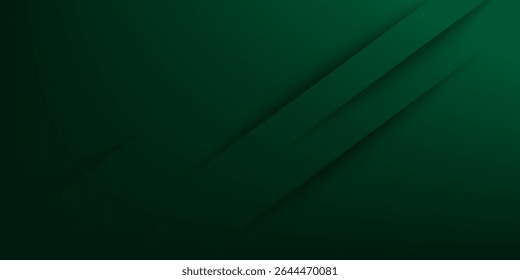 Abstract dark green background with green glowing lines, free space for design.	