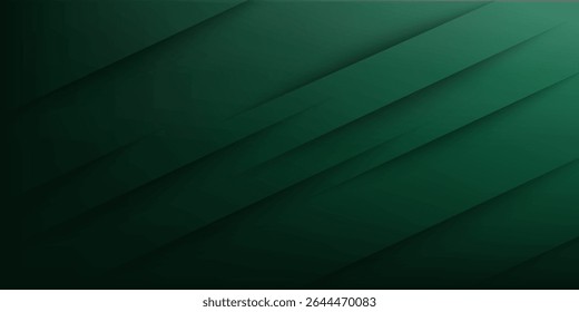 Abstract dark green background with green glowing lines, free space for design.	