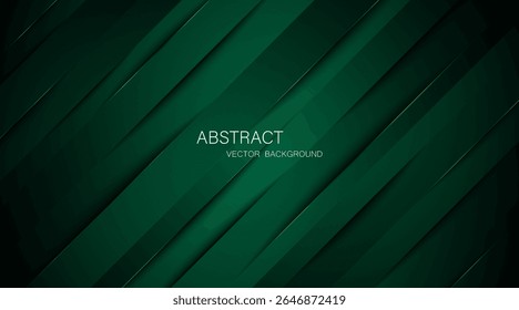 Abstract dark green background with green glowing lines, free space for design.	