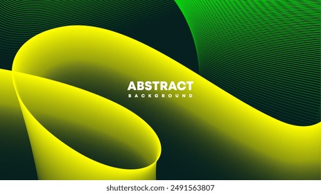 fondo verde oscuro abstracto, ondas verde claro, papel pintado abstracto, Plantilla de tarjeta de visita, presentación y Anuncio