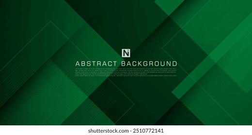 Abstractas fondo verde oscuro con cuadrado de superposición y patrón de líneas simples. Parece 3d con sombra adicional. Adecuado para carteles, folletos y otros. Vector Eps10