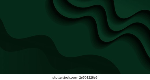 Abstract Dark Green Background Simple Modern with Green Color Wavy Design. modern trendy design