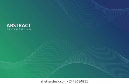 abstract dark green background wave line
