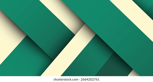 Modelo de vetor de plano de fundo verde escuro e bege abstrato com linhas geométricas.padrão sobreposto.vetor eps10