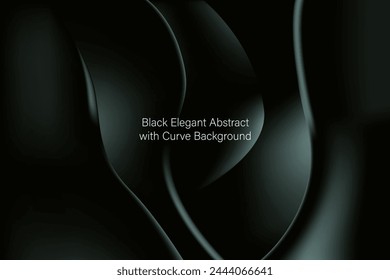 Abstract Dark Green Black with Curve Background