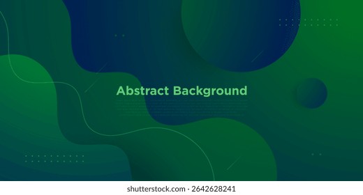 Abstract dark green and blue gradient wave background. Dynamic color wave fluid shapes pattern design. Minimal abstract background. Eps10 vector
