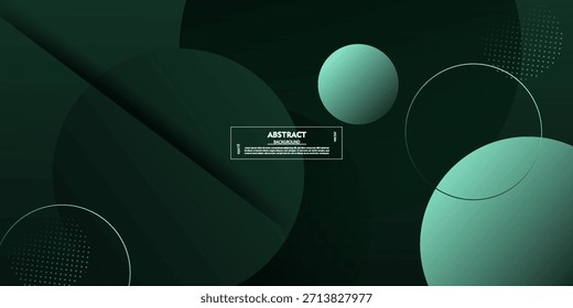 Abstractas fondo de círculo verde oscuro con diseño de patrón fluido. Concepto de Anuncio fresco y de moda. Vector EPS10.