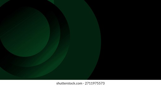 Fundo geométrico do círculo verde escuro abstrato. Padrão de formas de círculo de sobreposição simples. Vetor Eps10