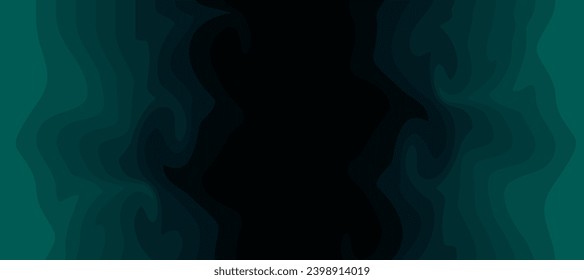 abstract dark green deep depth layer water wave background