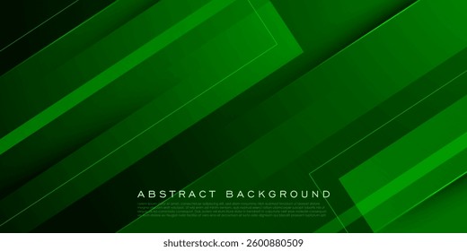 Abstract dark green dynamic 3D background. Overlap papercut shapes pattern. Eps10 vector