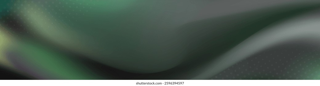 Abstract dark green flowing background. 