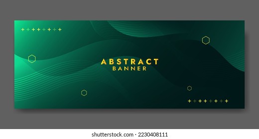 Abstract Dark Green Fluid Banner Template  Modern background design  gradient color  Dynamic Waves  Liquid shapes composition  Fit for banners