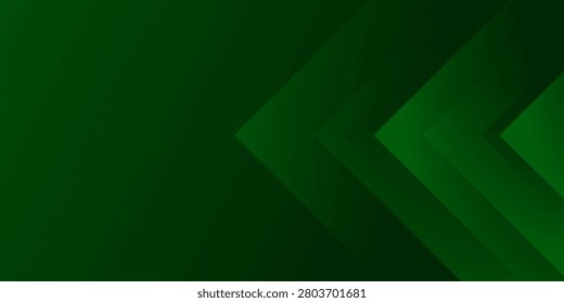 Abstract dark green geometric background featuring layered chevron shapes and subtle gradients for modern corporate presentation design