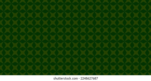 Abstraktes, dunkelgrünes geometrisches, nahtloses Muster. Wiederholter Hintergrund Retro Geometrisches Motiv Stoffdesign Textile Armbanduhr Mann Shirt Bekleidung Bekleidung Plätze Allover Druck. Basismuster-Tabelle