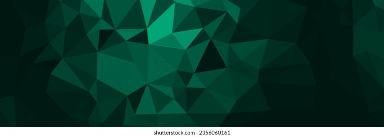 abstract dark green geometric triangles background