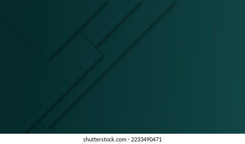 Abstract Dark Green Gradient Background Geometric Paper Cut Style for Brochures or Landing Pages Template