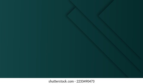Abstract Dark Green Gradient Background Geometric Paper Cut Style for Brochures or Landing Pages Template