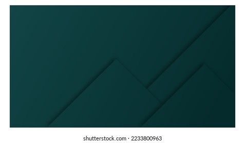 Abstract Dark Green Gradient Background Geometric Paper Cut Style for Brochures or Landing Pages Template