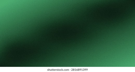 Abstract dark green gradient background with grainy noise texture and light leaks