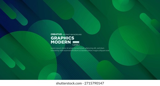 Abstractas fondo de color azul degradado verde oscuro. Diseño de concepto de elemento de patrón de Formas circulares dinámicas superpuestas. Vector Eps10